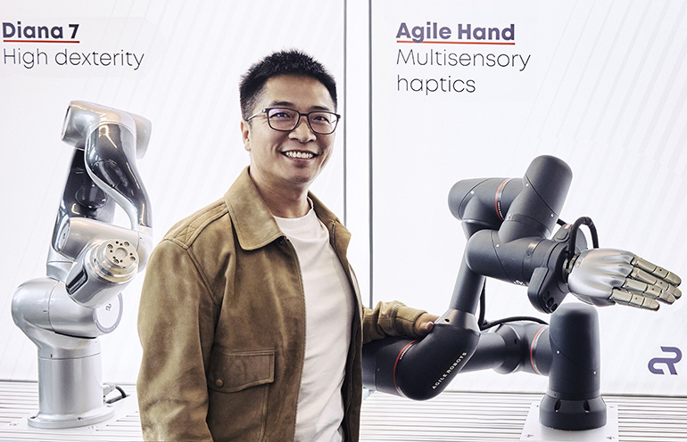Zhaopeng Chen at Agile Robots headquarters in Munich.